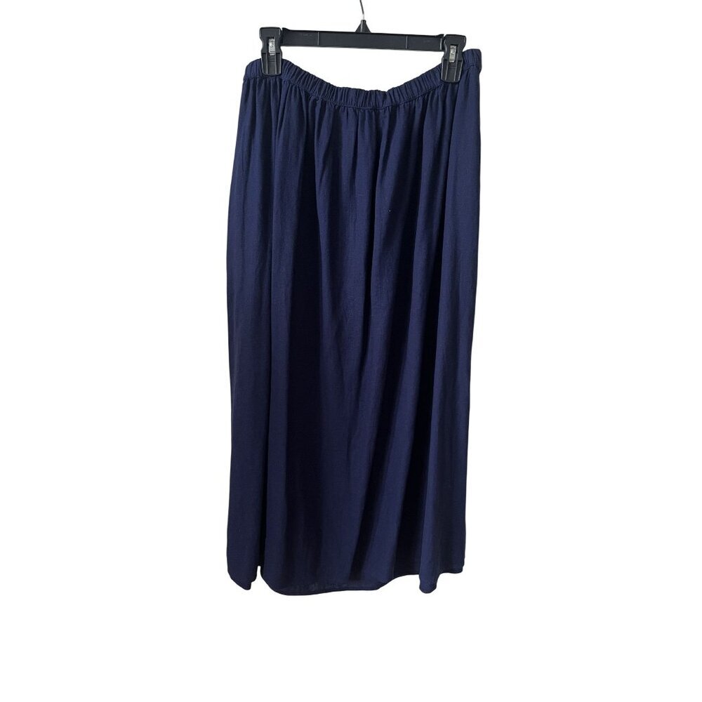 Caslon Navy Blue Linen Blend Maxi Skirt M